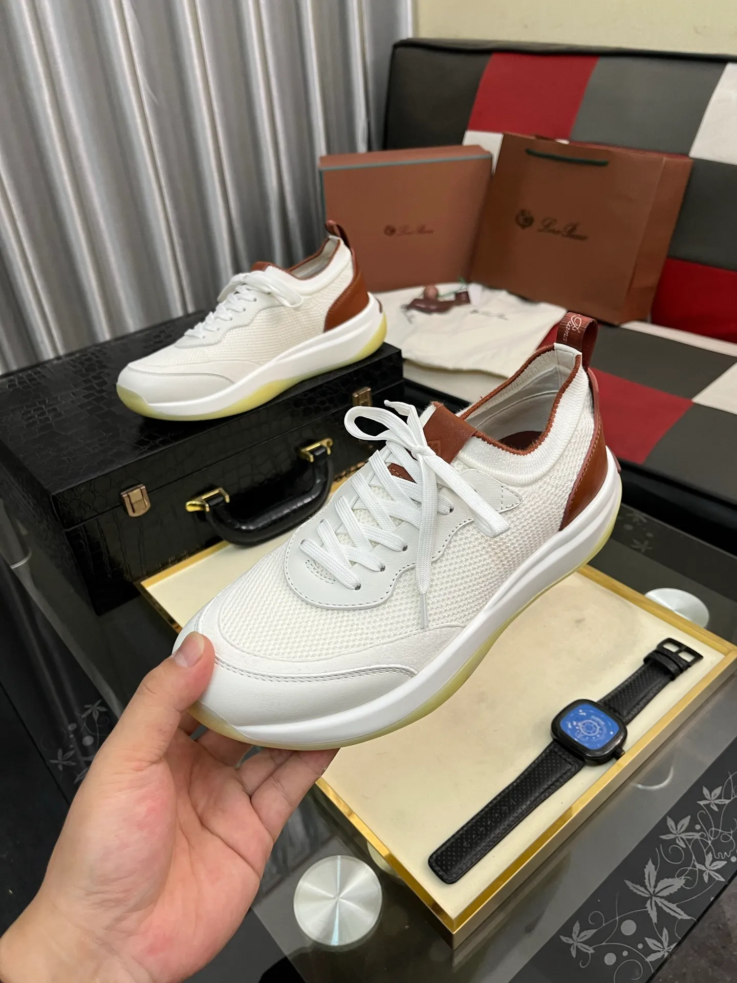 Men's men's shoes💰620⌚️⌚️Loro Piana - Loro Piana LP classic casual shoes, men's lace-up casual shoes and sneakers, high-quality lightweight and comfortable fabrics, suitable for outdoor leisure, the color is young and energetic, the upper is imported deerskin from Italy, it is great with sportswear or casual suits! Code number: 38-446️⃣Colors available